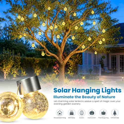 SOLPEX Hanging Solar Lights for Outside Garden Solar Hanging Lanterns 8 Pc - image 2