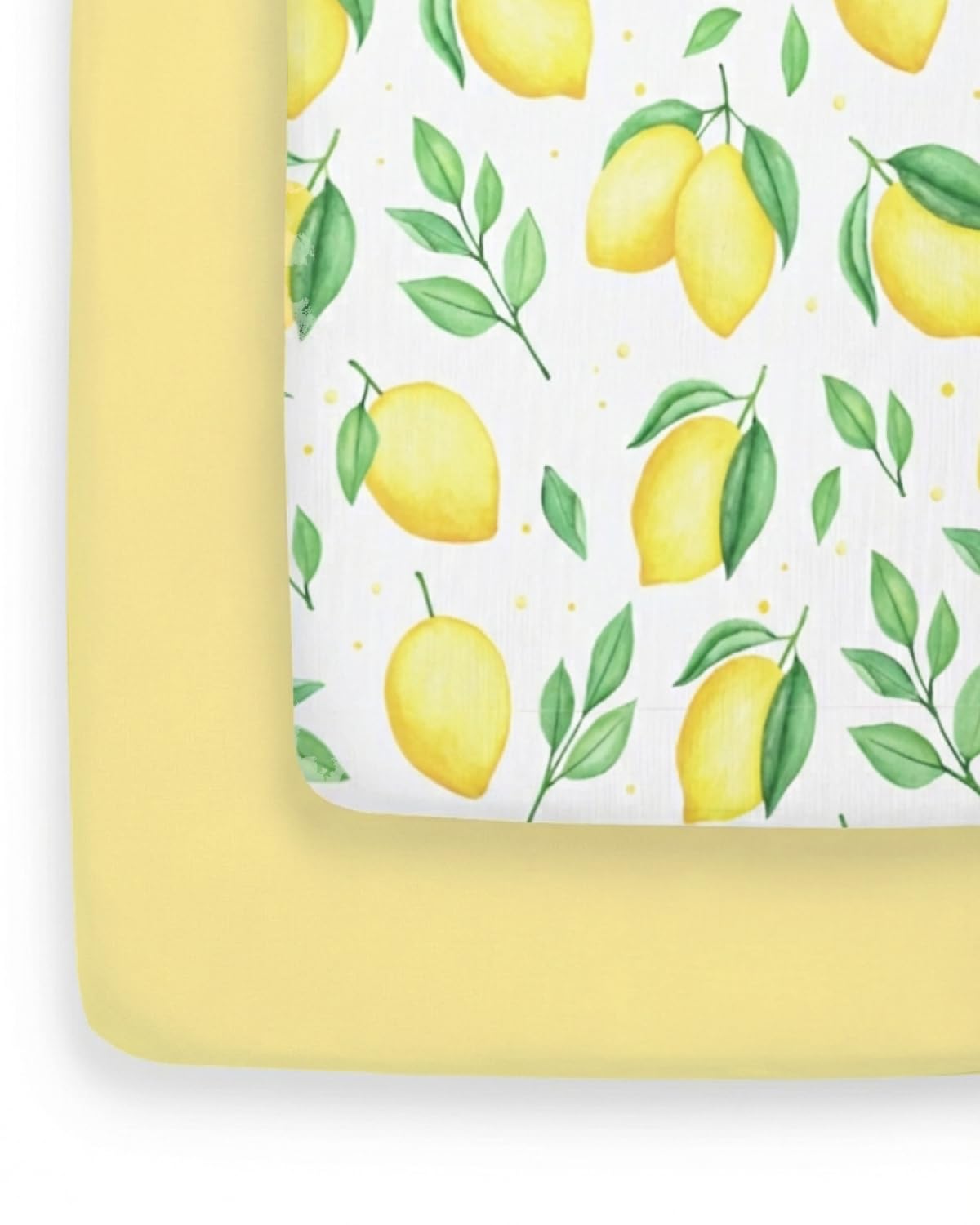 2-Pack Pack N Play Sheets - Playard Mattress Sheets - 38 x 26in, Lemons