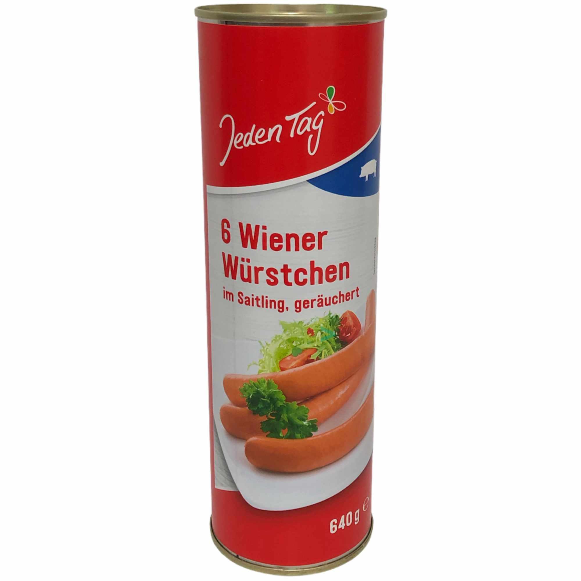 Jeden Tag Wiener Würstchen im Saitling geräuchert 6er Pack (36x50g) + usy Block