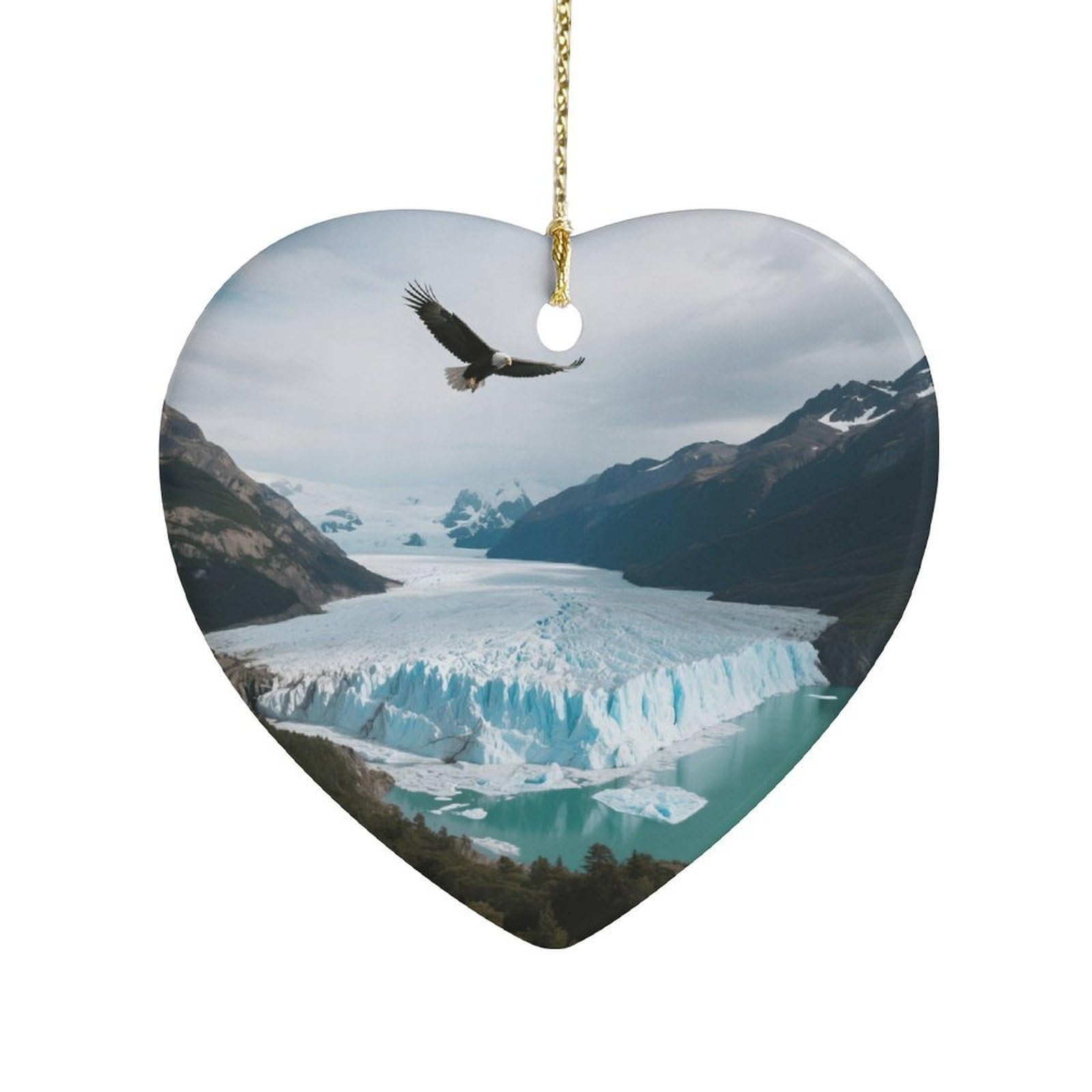 Fekiloot Style Glaciers And Lakes Ceramic Ornament Home Decor Keepsake