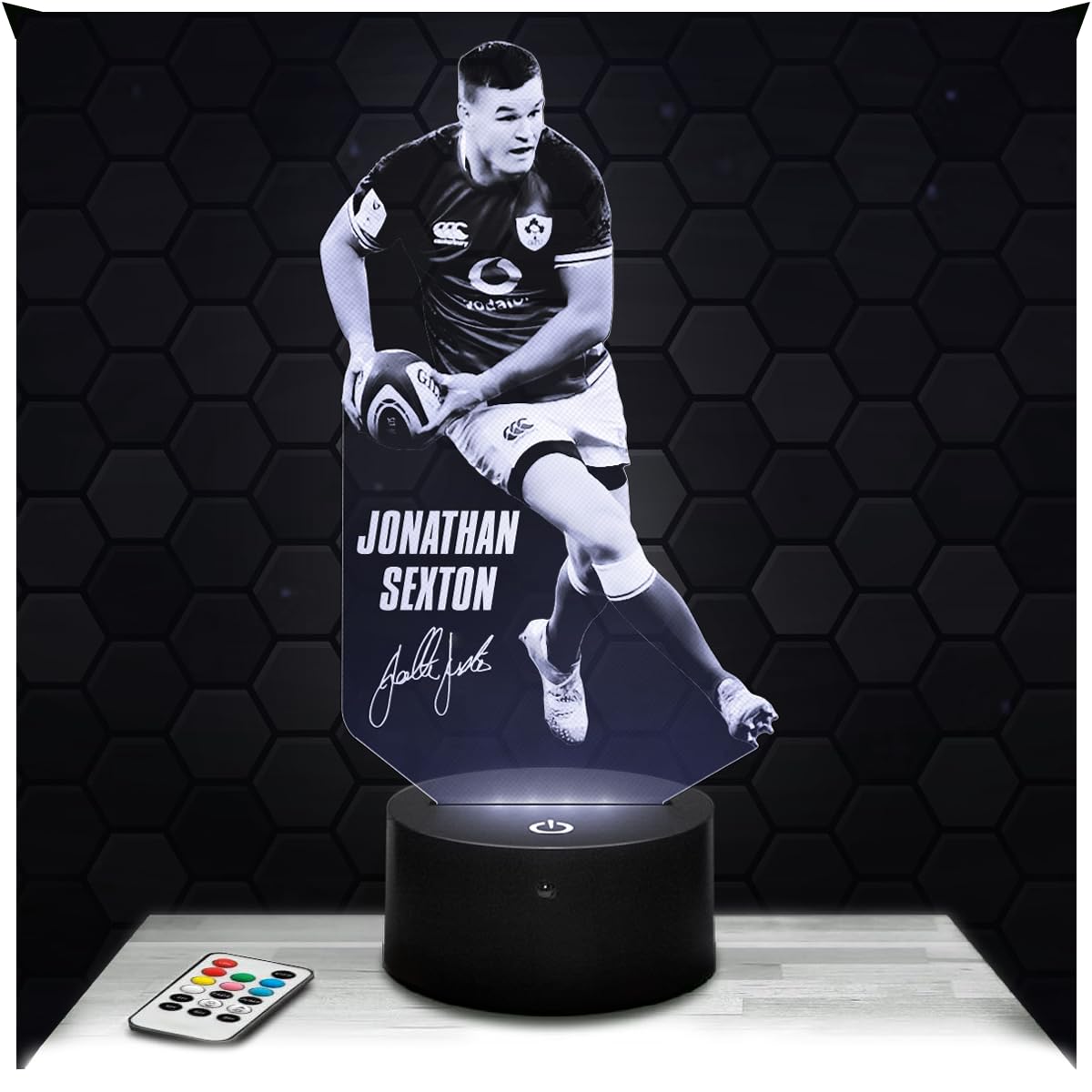 Lampephoto.fr - Jonathan Sexton Rugby 3D Lamp, Night Light France Rugbyman Athlete, Gift Idea for Men Jonathan Sexton Rugby Adult Night Light Room Decor, Original Christmas Gift Idea for Men, Gifts