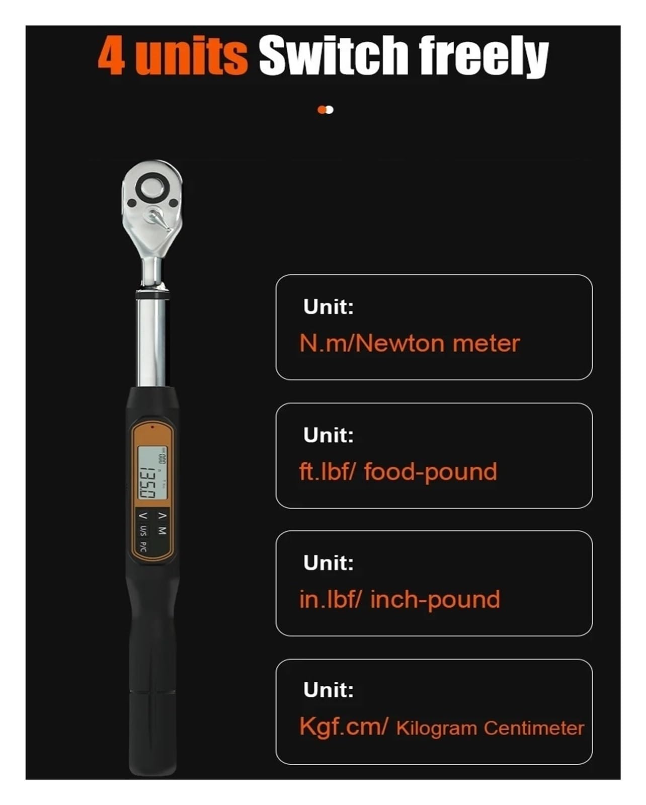 Chiave dinamometrica Digitale da 3/8 135Nm 1/2 Pollice 200Nm 340Nm con cicalino e LED(VTWB-135)