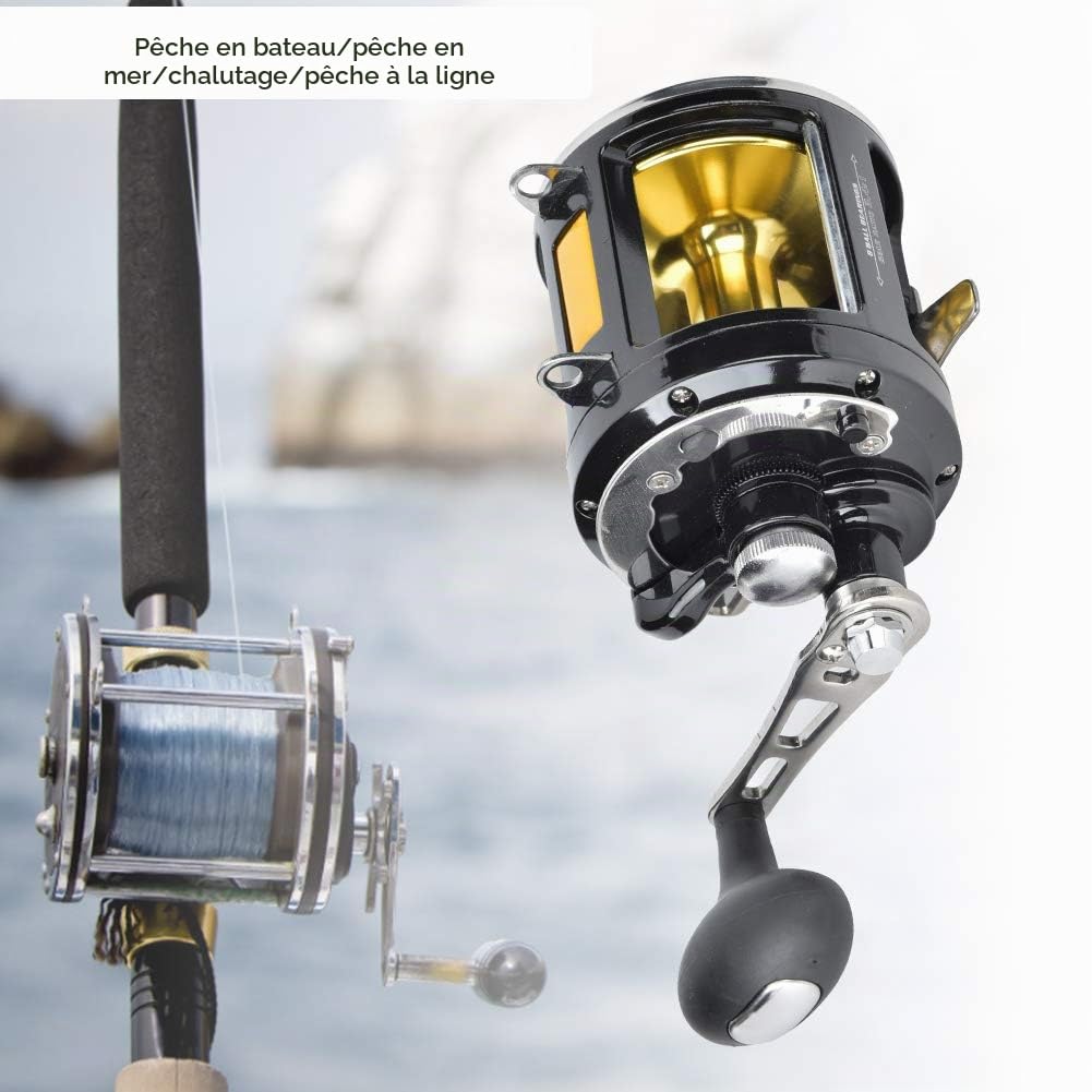Moulinet de Pêche Anticorrosion Haute Résistance pour Pêche en Mer et Plein Air avec Maniabilité et Confort pour la Pêche à lancer Trolling Reel