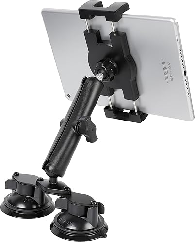 Pilots - Soporte para tablet con ventosas dobles fuertes, soporte universal para iPad para aviones, coche, barco, camión, parabrisas, compatible con