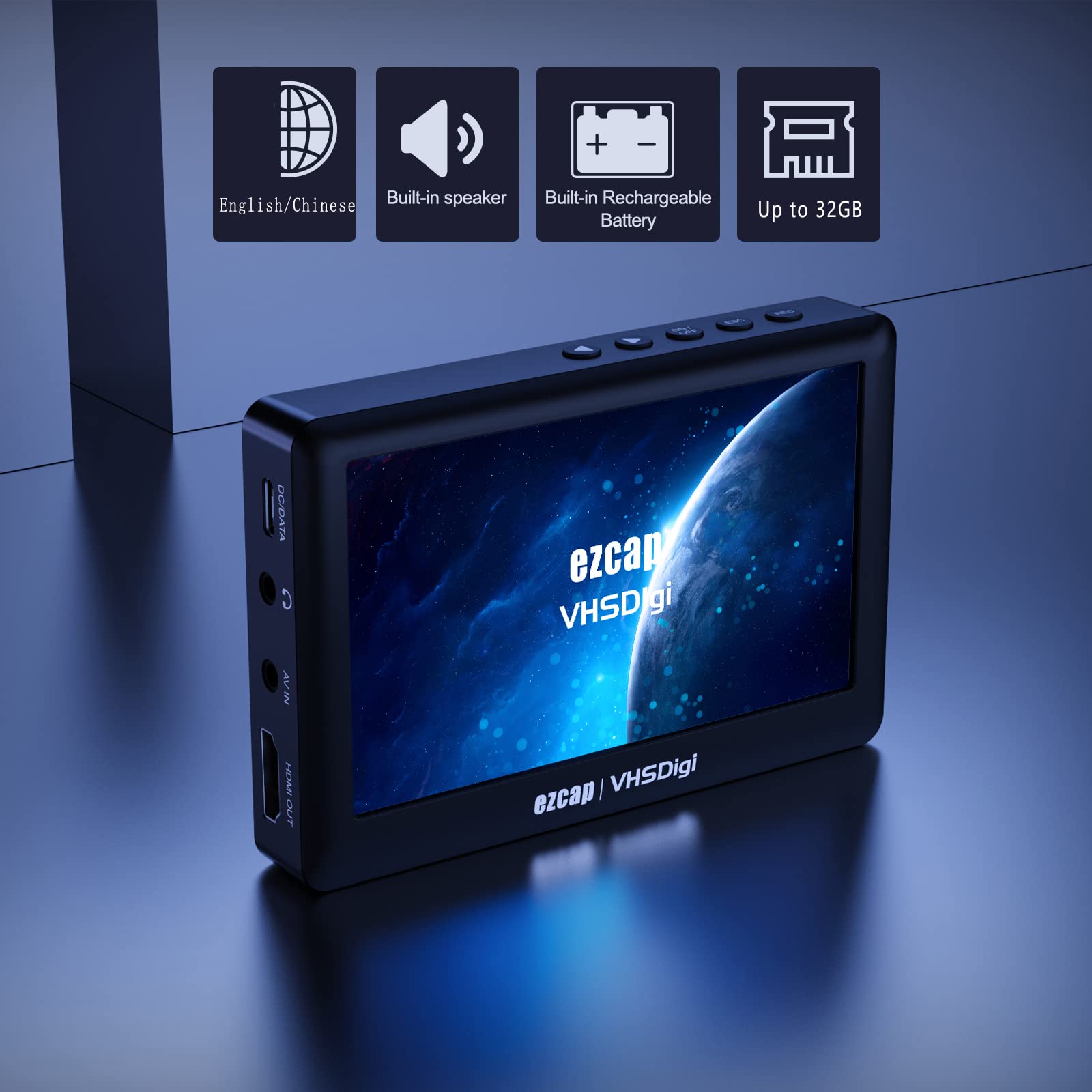 Y&H Enregistreurs vidéo AV, Conversion Audio vidéo analogique en numérique - numérisez la vidéo d'enregistrement à partir de VHS, magnétoscopes, AV, RCA, Hi8, caméscope, lecteurs DVD ezcap180