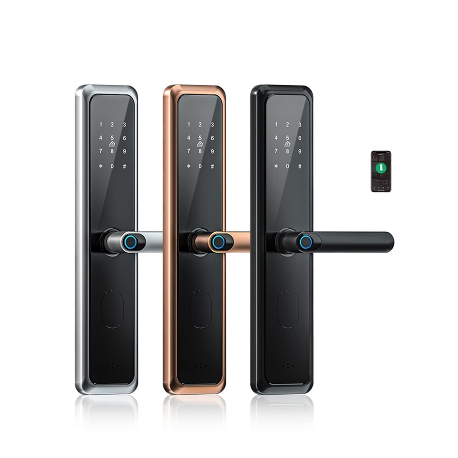 Verrouillage par mot de passe étanche à empreintes digitales Fechadura Eletronica Cerradura Inteligente Serrure de porte intelligente(Z1tyR-round 6068)