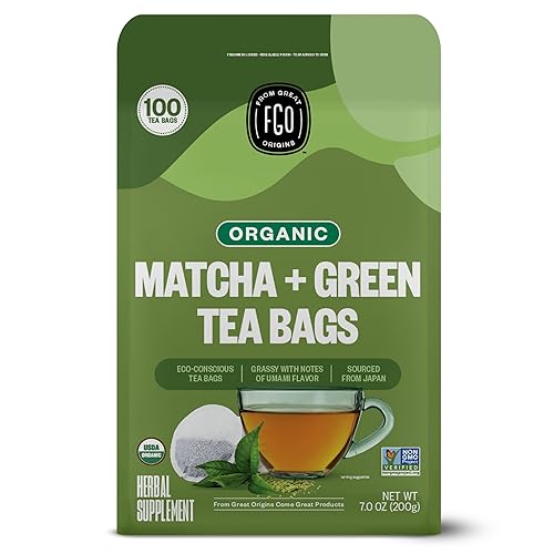 Miniatura 1 de Matcha japonesa orgánica  bolsas de té verde  100 bolsas de té  Bolsas de té ecológicas en bolsa de Kraft  por FGO