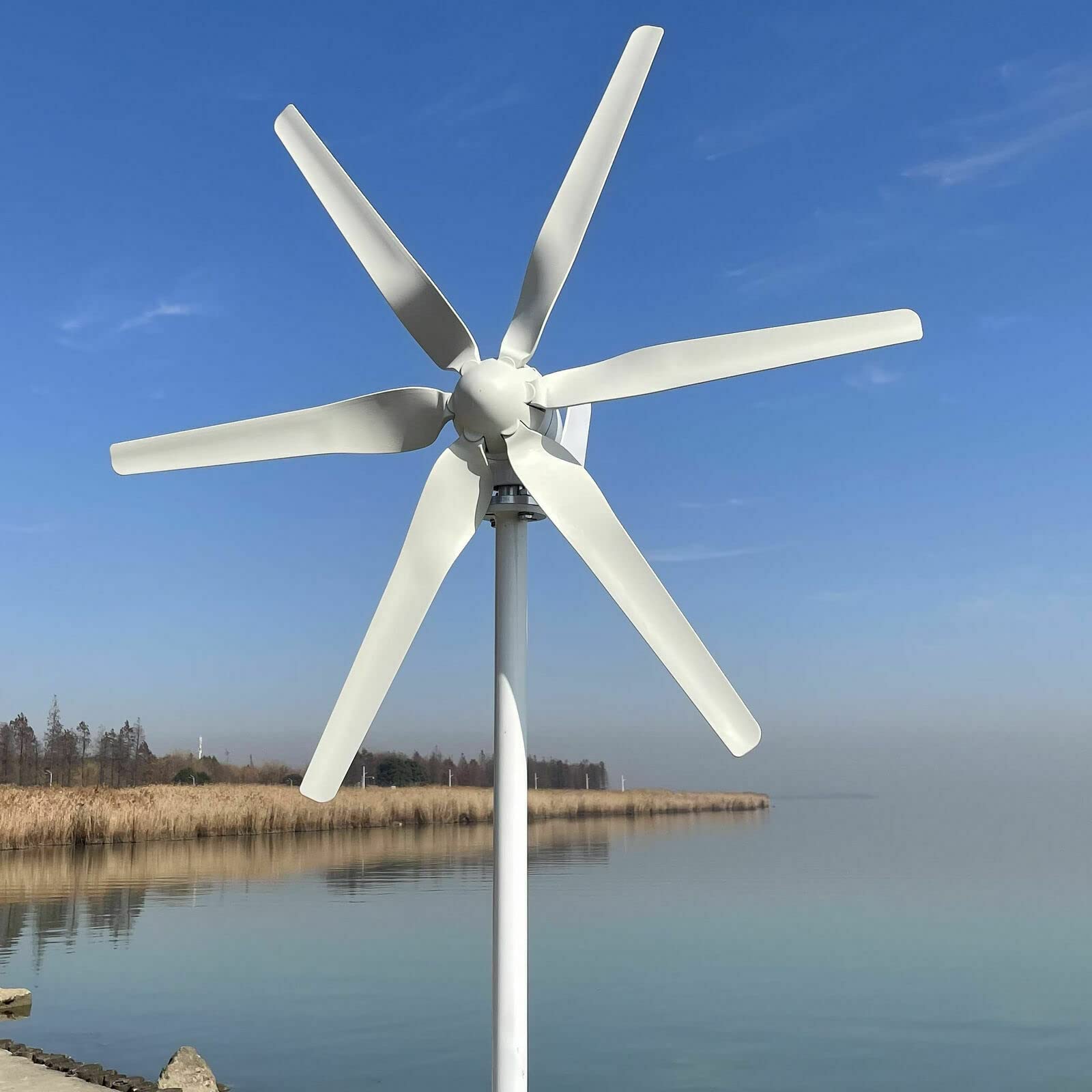 1000W Horizontal Windkraftanlage Komplettanlage 12V 6Flügel Windgenerator mit MPPT Laderegler Windturbine Windräder Garten Windrad für Heimgebrauch Industrielle Farm Stromerzeuger