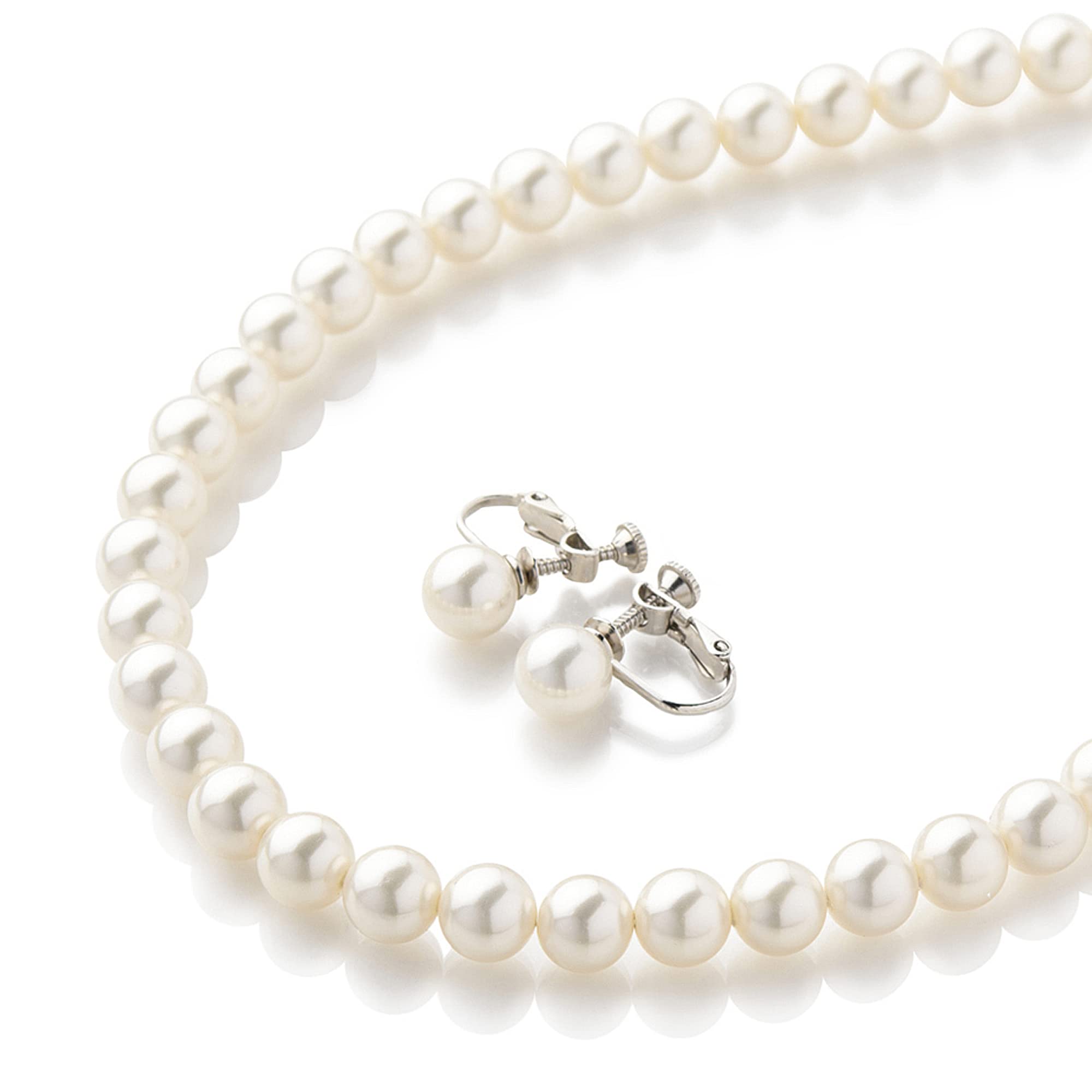 Matthewmark パールネックレス＆イヤリングセット 8mm