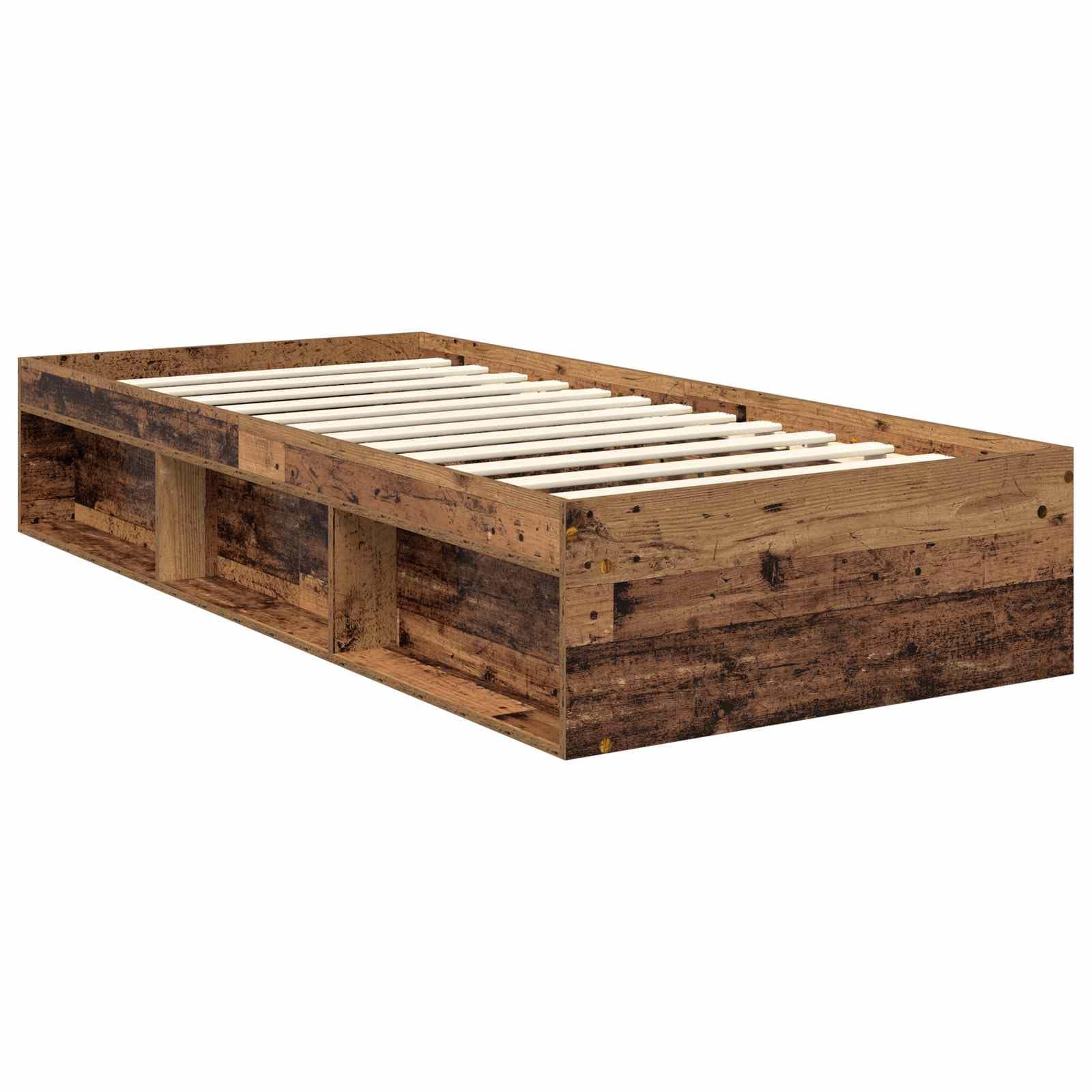 vidaXL Estructura de Cama con cabecera Madera Vieja 90 x 200 cm