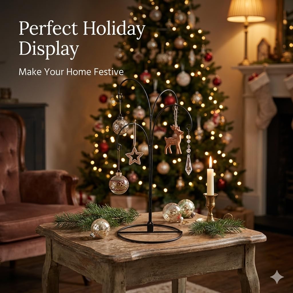 HOHIYA Espositore per decorazione di Natale Gancio per appendere cane gatto palla di vetro nero