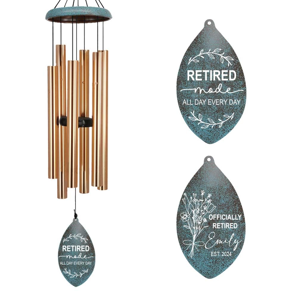 ASTARIN Personalized Happy Retirement Gift, Retirement Wind Chimes for Women Men, 35" Large Deep Tone Wind Chime Retire Gifts for Teacher Co-Workers Boss Husband Friends Parents