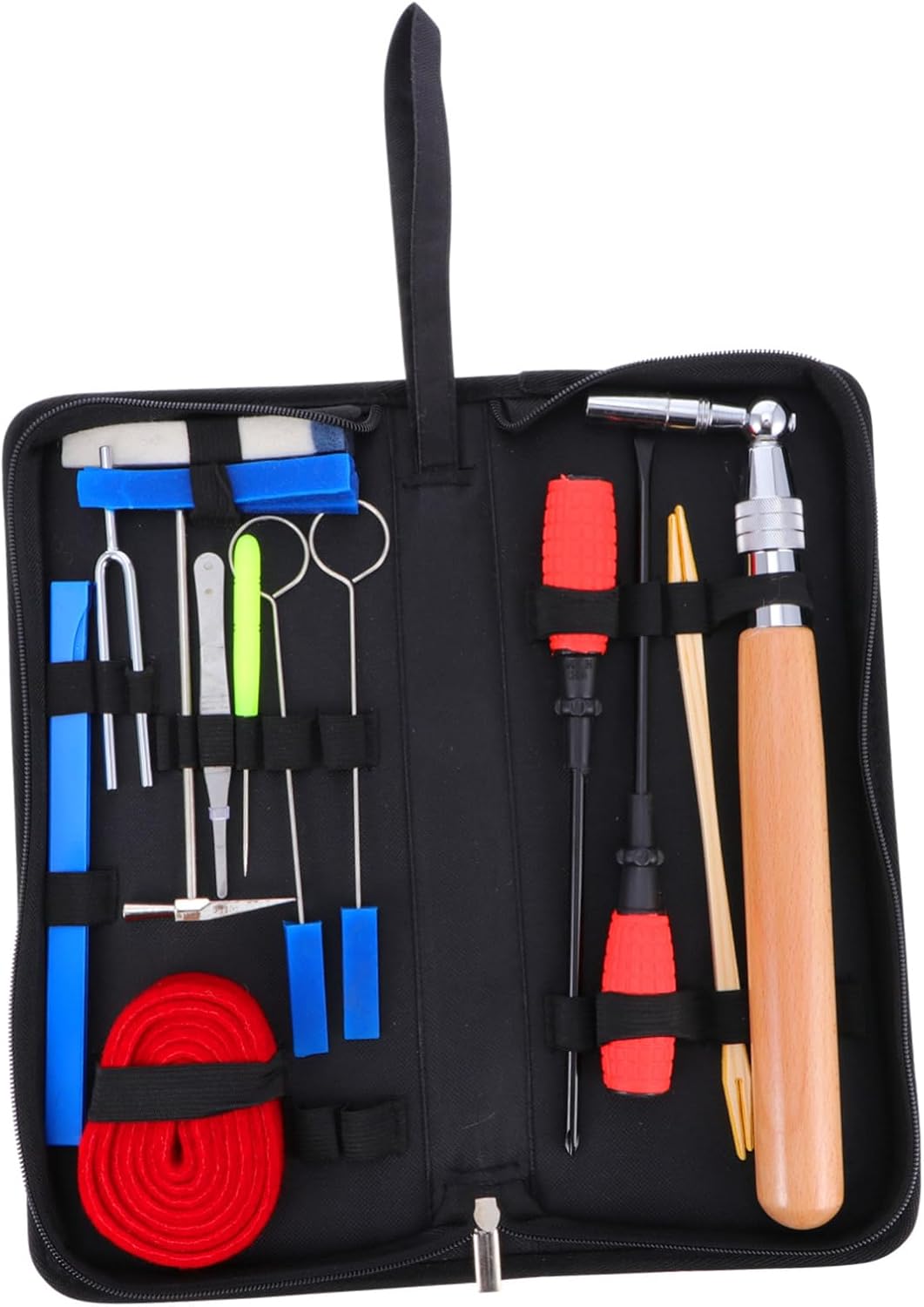 Abaodam 16pcs Piano Tuning Tools Set Professional Tuning Fork Mute Hammer Accessories for Students and Beginners Portable Toolbox for and Use