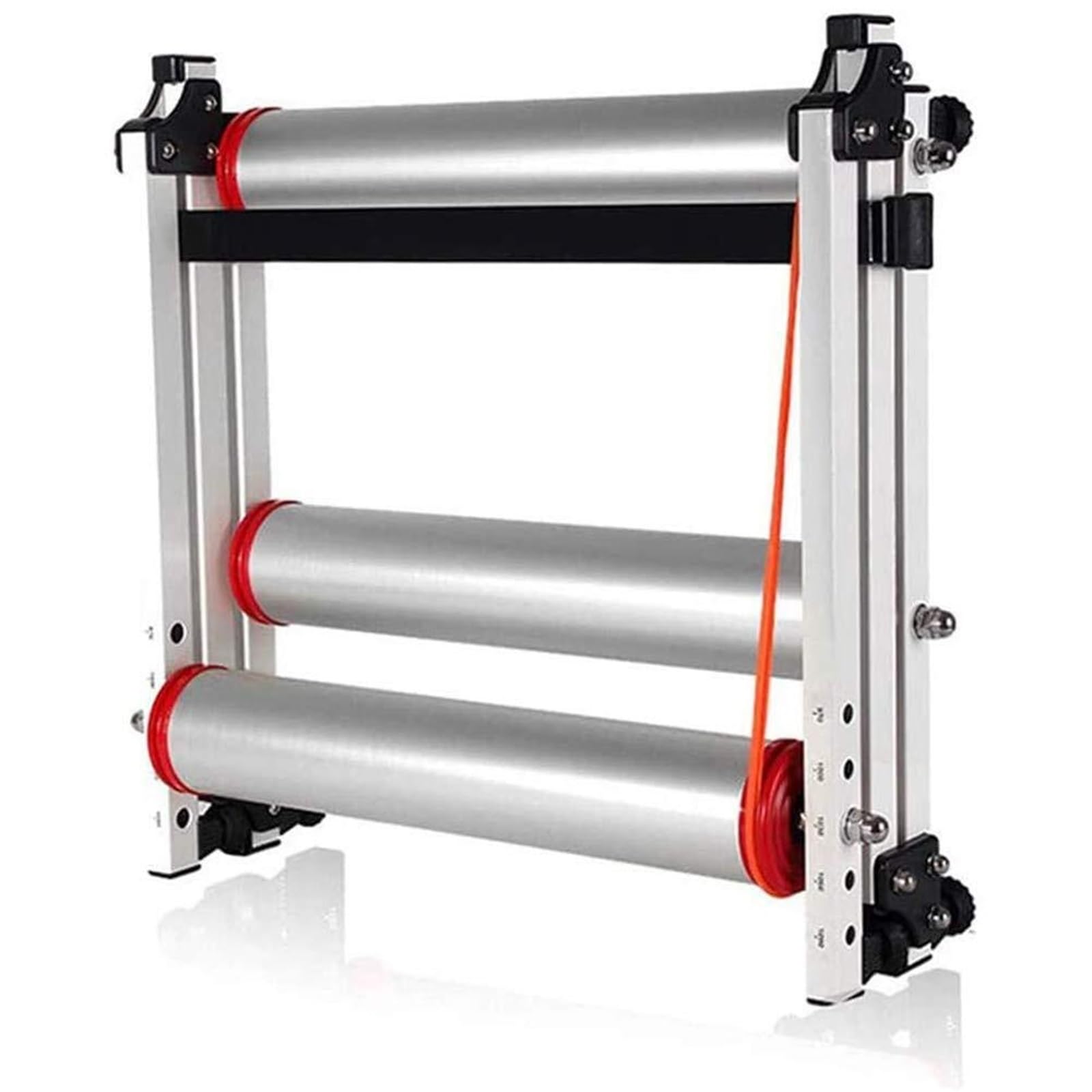 Indoor Rollentrainer für Mountainbike & Rennrad, Leiser Heimtrainer, Faltbarer Fahrradtrainer Räder, Verstellbare Vorderradhalterung & Stabiles Aluminium-Design