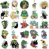 YUGHGH Autofolie Muster Aufkleber mit Cartoon-Katzen und Pflanzen zum Dekorieren von Wasserdichten Aufklebern für Gepäck-Notizbücher Auto Tattoo Aufkleber Teufel (Multicolor, One Size)