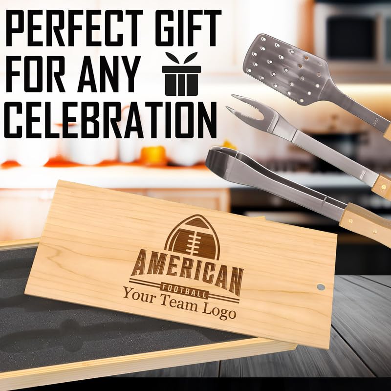 Set de Parrilla con Caja de Madera y Logo Personalizado miniatura 3