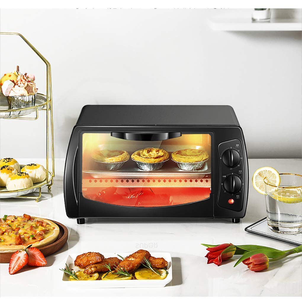 Elektryczny mini piekarnik, domowy 10-litrowy piekarnik do pieczenia z wieloma funkcjami gotowania Grill Regulowany zegar sterujący temperaturą (biały)