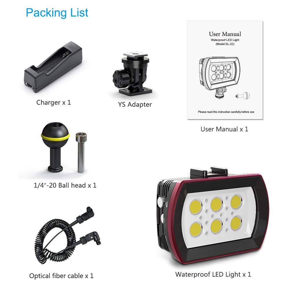 Sea frogs Aluminum LED Diving Light 7000-7500K Underwater Photography Lamp