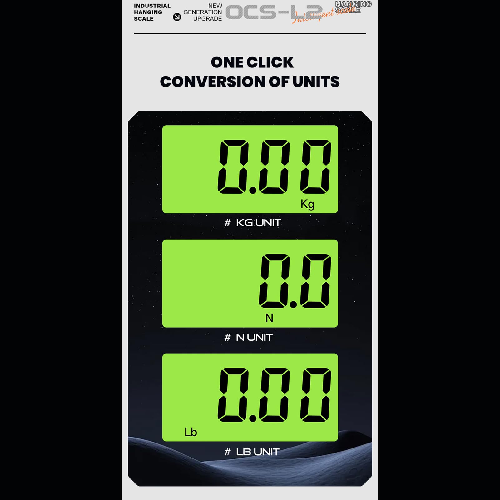 Asixxsix Bilancia Sospesa Elettronica Portatile da 300 Kg con Display LCD, Funzione di Memoria, Gancio in Acciaio Inossidabile, Struttura Durevole per Uso Domestico Industriale (BLACK)