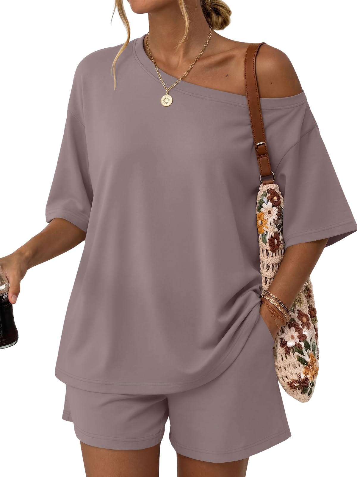 trendy queen Womens 2 Piece Summer Shorts Set Lounge Matching Two Piece Spring Beach Vacation Outfits 2026 Sweatsuits-picture-18