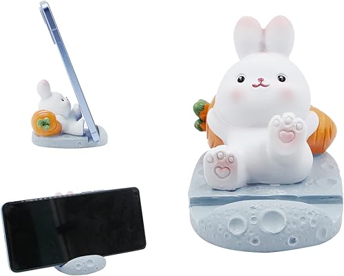 Miniatura 8 de Suillty Lindo conejo animal teléfono celular soporte para escritorio Smartphone teléfono móvil soporte escritorio decoración hogar regalo