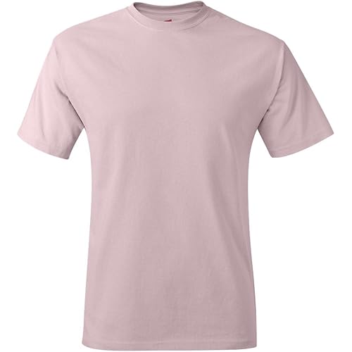 Hanes Mens Tagless 100% Cotton T-Shirt, 4XL, Pale Pink