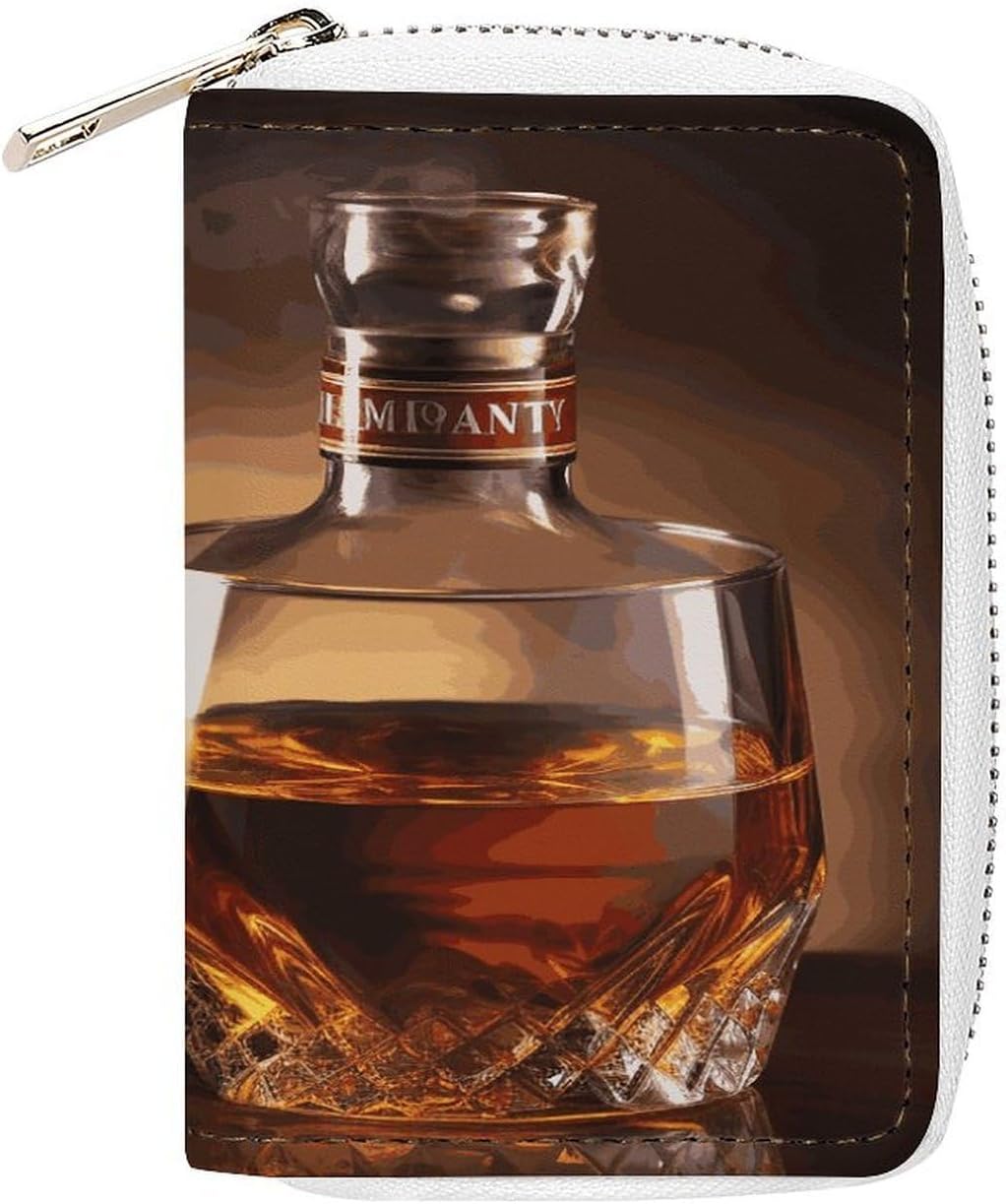 Brandy Cigar Card Holder RFID Blocking,Credit Card Wallet for Women And Men,Card Case Organizer Bag with Zipper