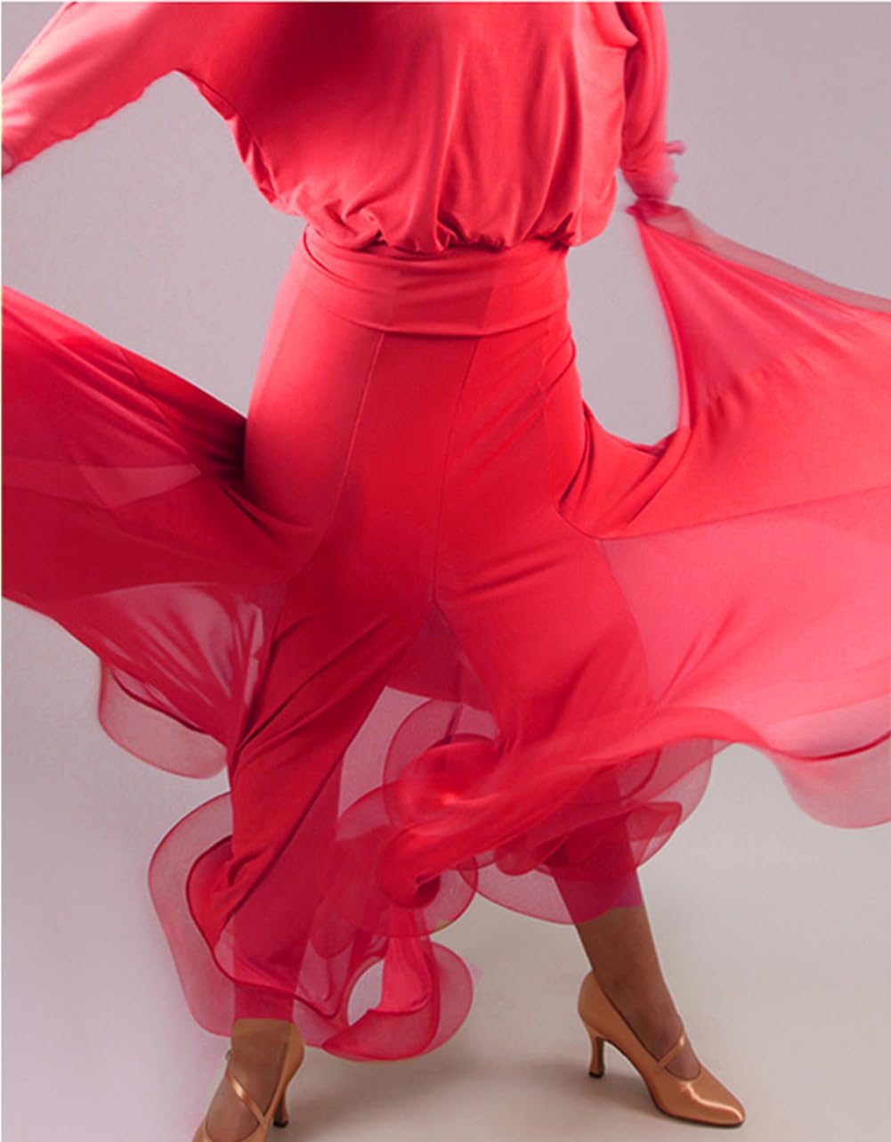 Jupe dansesalon élégante pour Femmes, Jupe Longue Course balançoire fête Curling en arête Poisson, Jupe Longue Danse Latine Standard Valse Flamenco Moderne