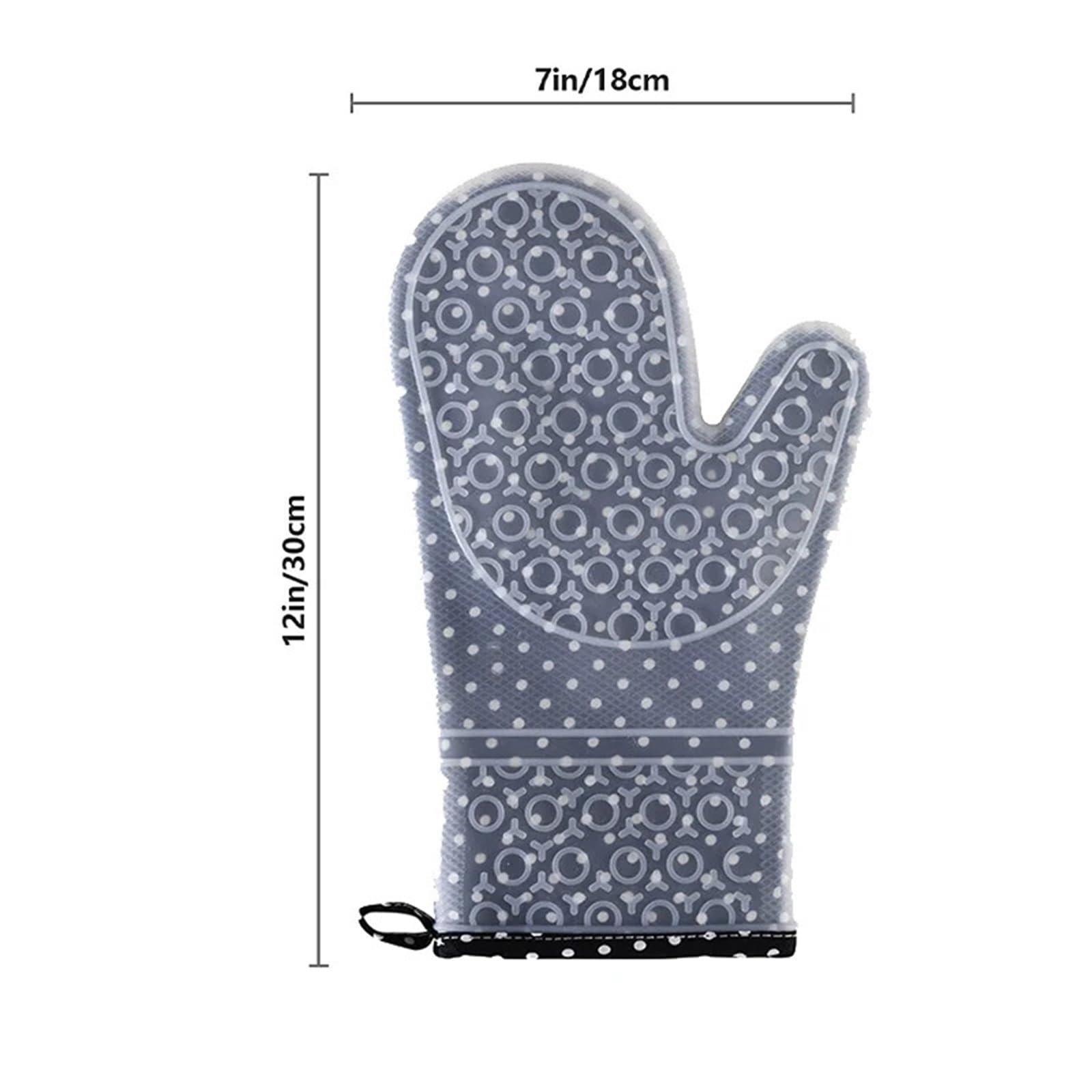 MRKU Guantes para Hornear, Guantes de Cocina para Horno, 1-2 Unidades, Doble Capa, Gruesos, de Silicona, Antideslizantes, para ollas.