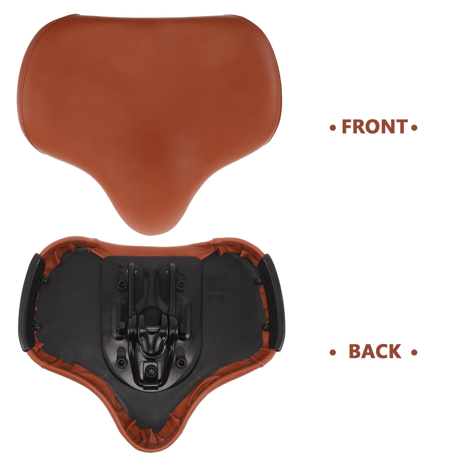 BESTonZON Sella di Ricambio per Cyclette, Cuscino Ergonomico Marrone | Pu, Spugna e Plastica, Struttura Robusta, per Indoor Cycling e Home Gym