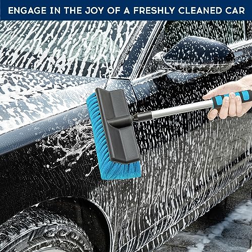DSV Standard Car Wash Brush with 50'' Long Handle, Car Cleaning Brush with Hose Attachment, Car Brushes for Washing 10'' Soft Bristles for Scratch-Free Cleaning Auto, Truck, Boat, Floor and More - Image 6