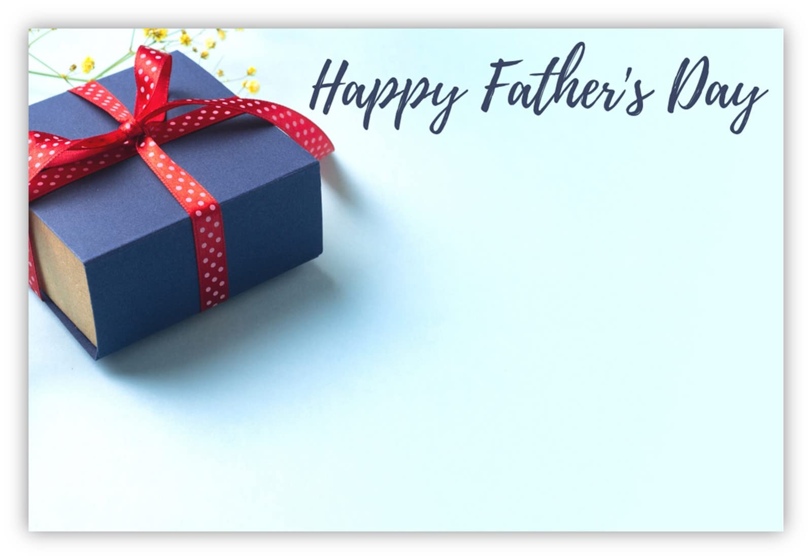 celloexpress Happy Father's Day (Blue Gift) Flower Message Cards - 60mm x 90mm - Father's Day Florist Card Gift Notes (Pack of 100) — image 1