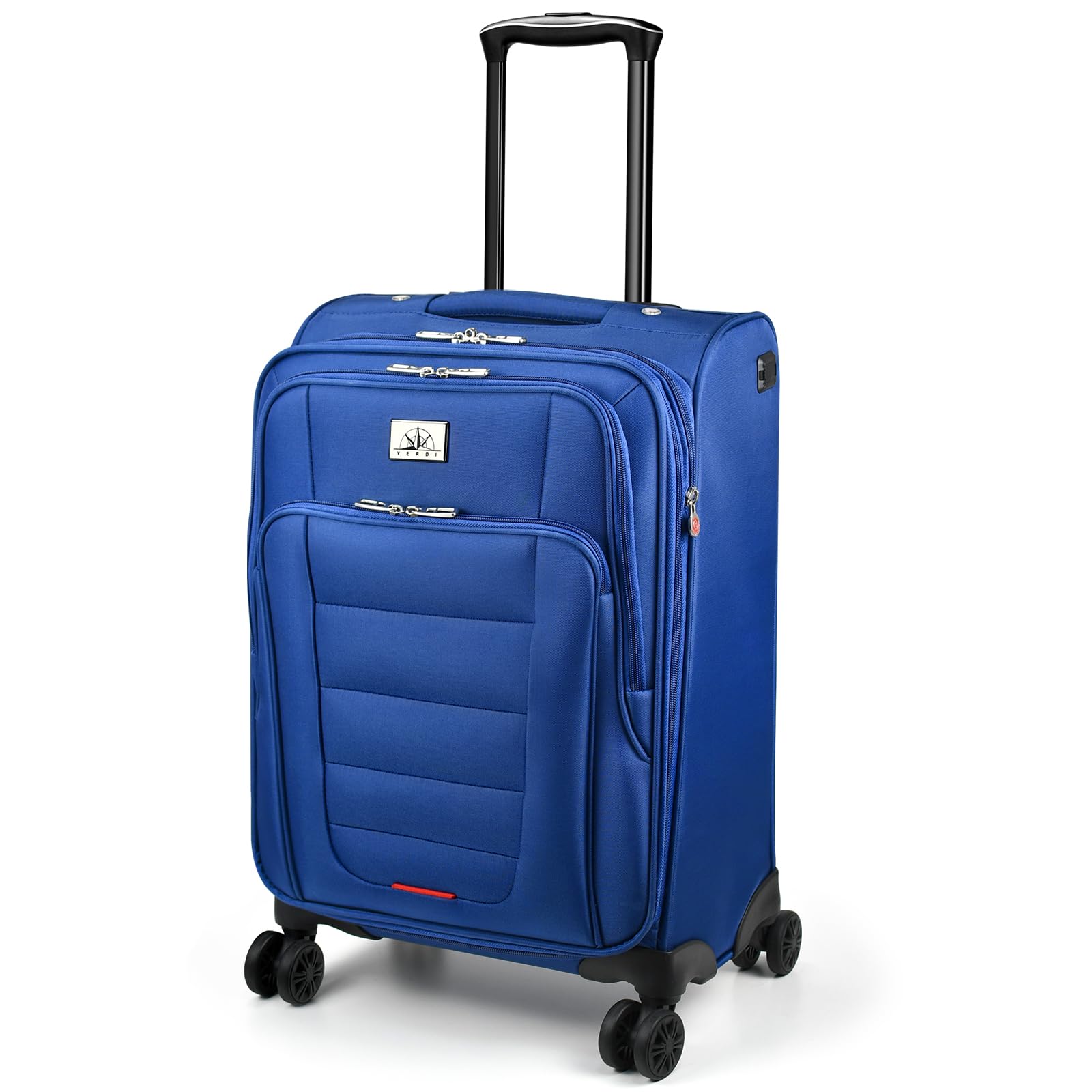 VerdiExpandable Carry-On Luggage with Spinner Wheels, 22 Inch Softside Suitcase with USB Port Lightweight