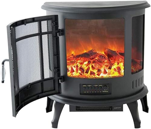 Miniatura 2 de Calentador eléctrico de llama - Chimenea eléctrica para el hogar con calentador con control remoto y termostato efecto de llama logarítmico