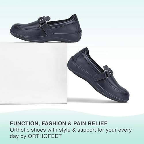 Miniatura 6 de Orthofeet - Alivio del dolor de pies y talón, ancho extendido, mejor fascitis plantar, ortopédica, diabética para mujer, Chelsea