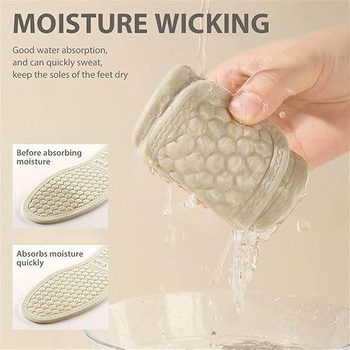 Miniatura 5 de 6 pares de plantillas transpirables, plantilla de repuesto fina y suave, cómodas plantillas de espuma de algodón de doble capa, inserción de zapatos