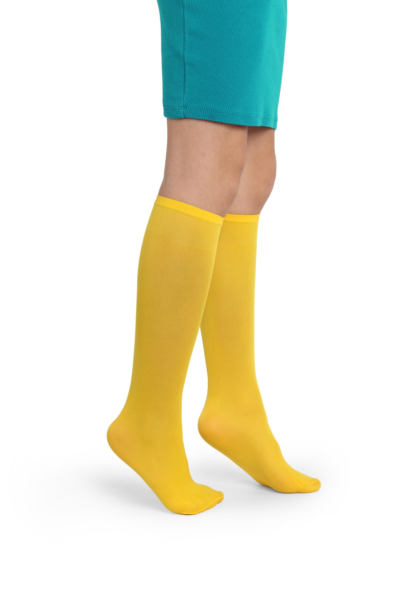 LORES Alma Medias hasta la rodilla para niña 40 DEN blancas, calcetines altos de microfibra opaca, suaves y elásticos con banda confort, ideales para colegio, uniforme y uso diario (talla 24–37) — view 7