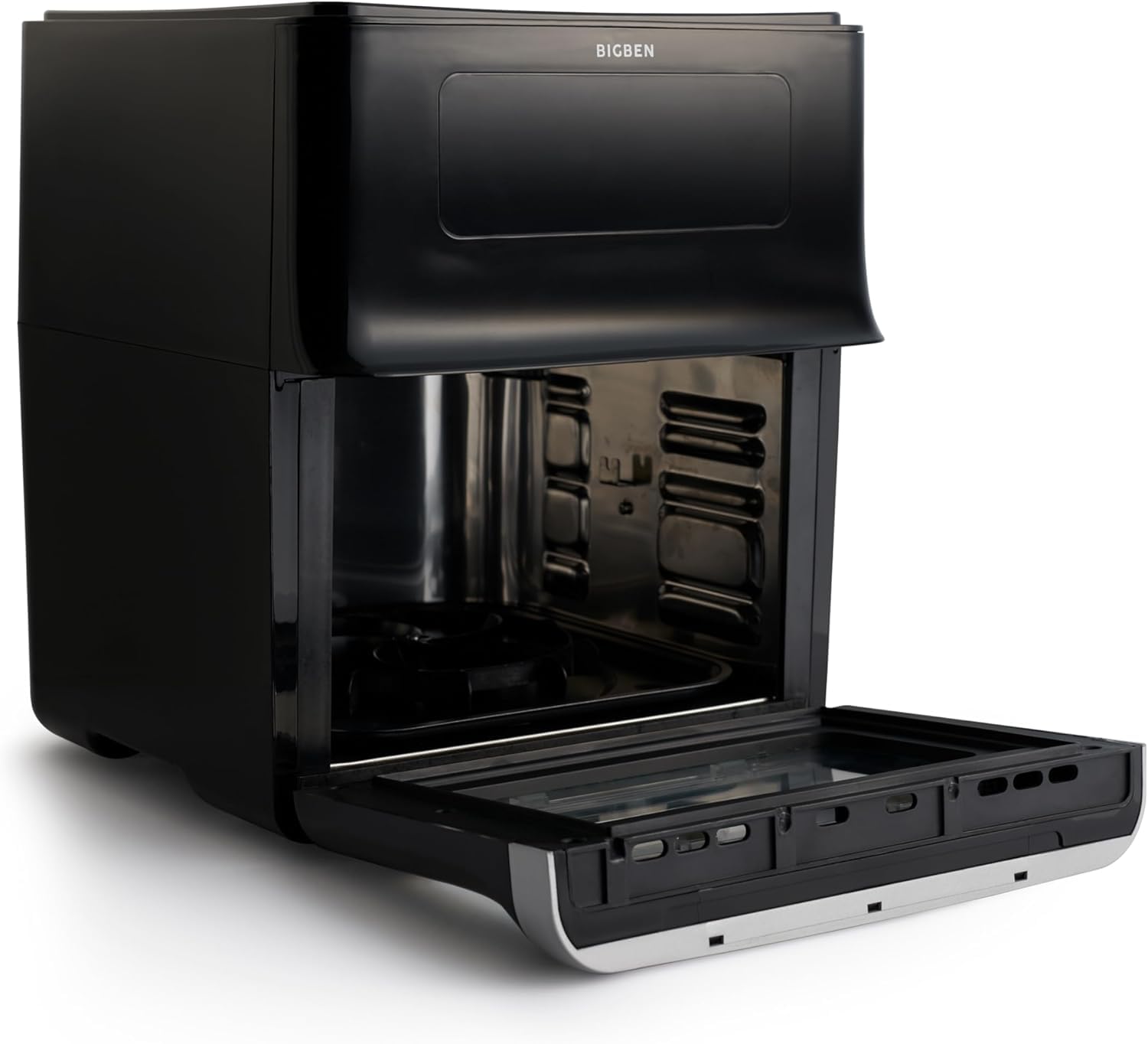 Freidora de aire BIGBEN XXL, 12 L, 1700 W, con ventilador, compacta, pantalla LCD, 8 programas, asador giratorio, cesta giratoria para freír, función para mantener caliente y accesorios incluidos, col