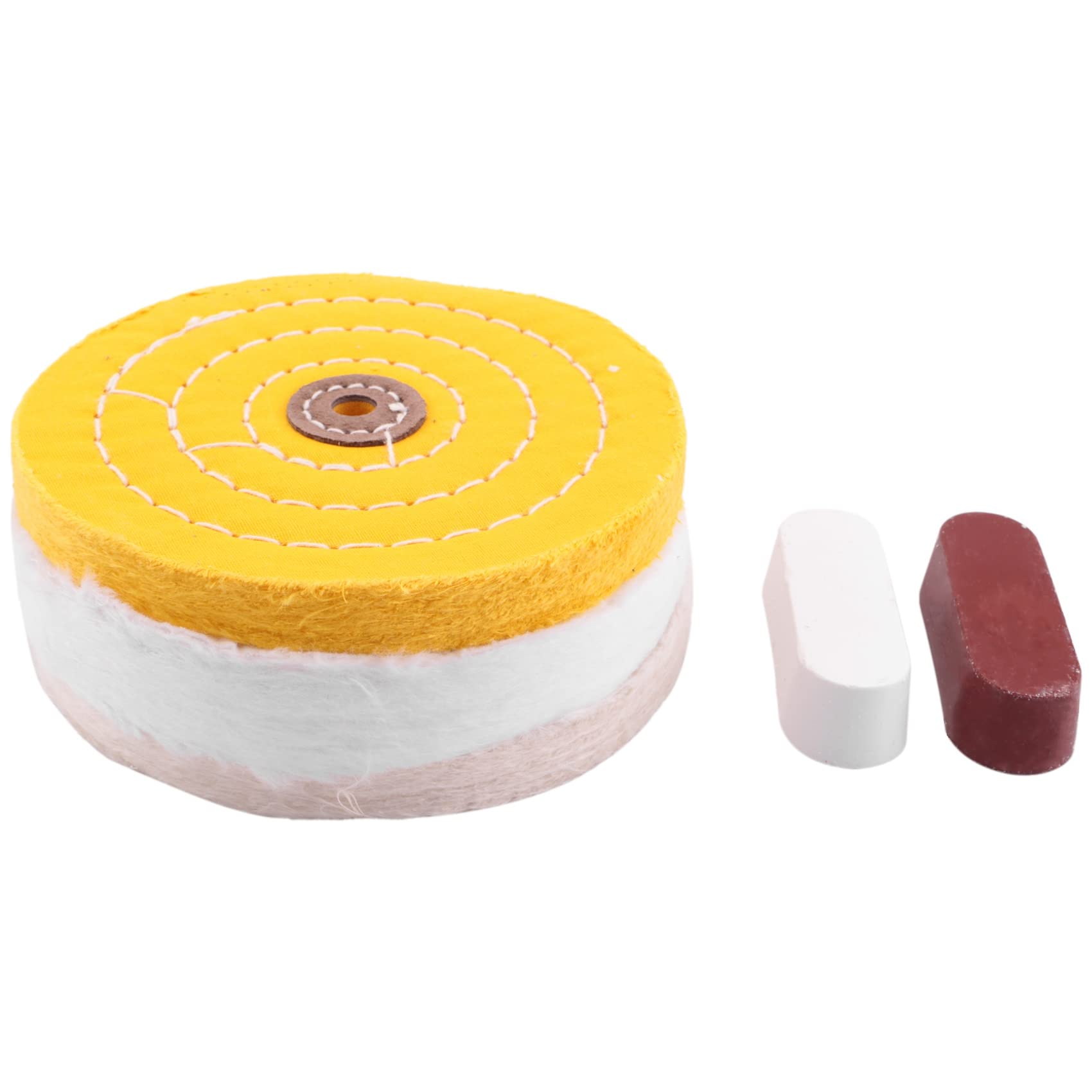 10Pcs 6 Inch Buffing Polishing Wheels For Bench Grinder With Polishing Compounds Kit White And Yellow I330890936