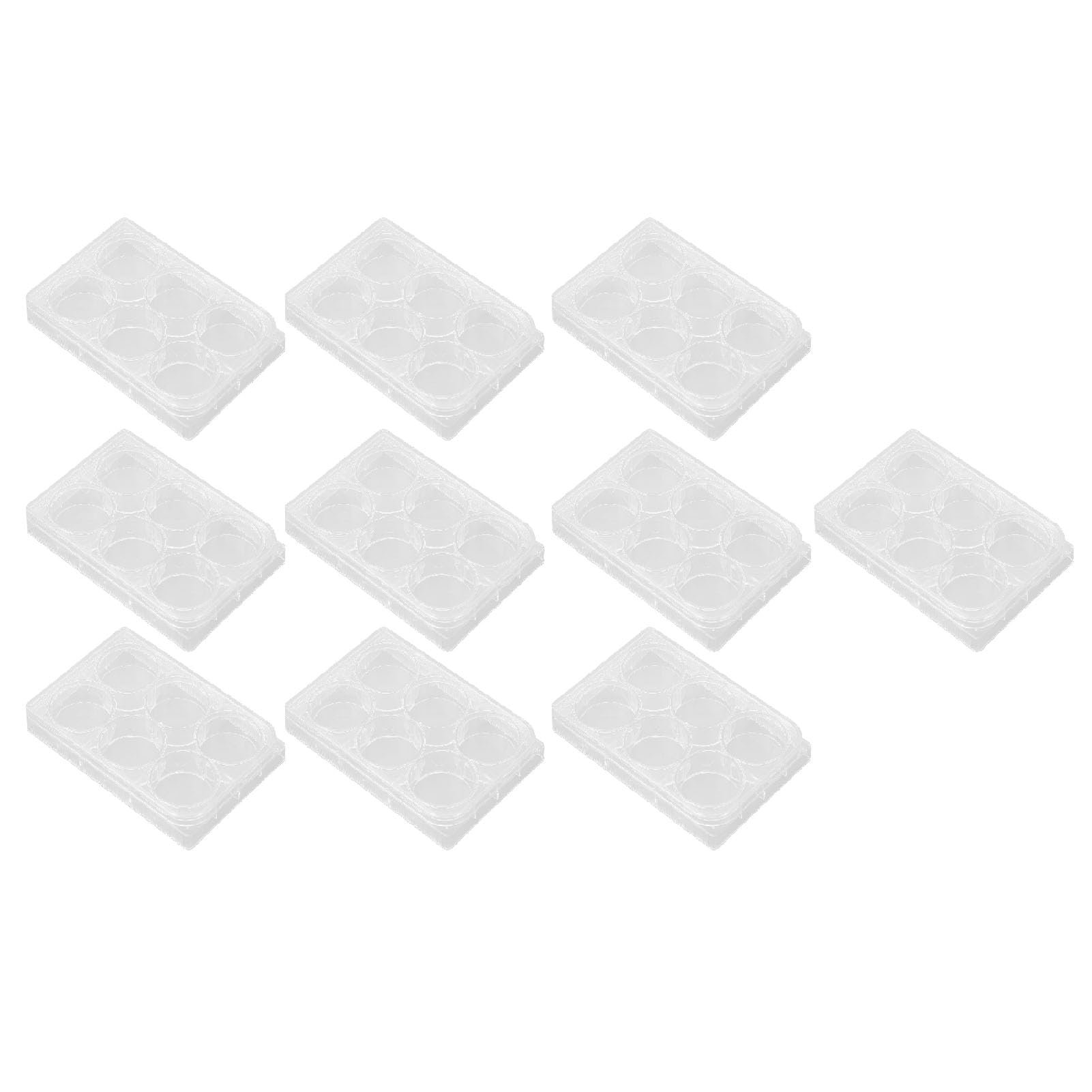 Yctze 10pcs Plaques de Culture Tissulaire Hautement Transparentes avec Fond Plat et Couvercle pour Une Utilisation - Orm épais pour la Cellule Due et Expérimentale (6 Trous)