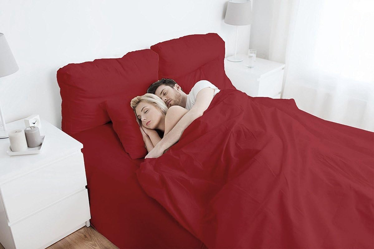 MEGA Sale Today! #1 Rated Luxury Solid Style Sheets On Amazon-Premium Quality 600 Thread Count (Burgundy) Natural Egyptian Cotton 4 Piece Sheet Set King Size (+26 inch Deep Pocket)