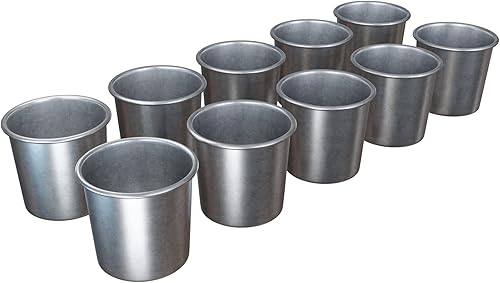 Lote 10 moldes de velas votivas de metal sin costura