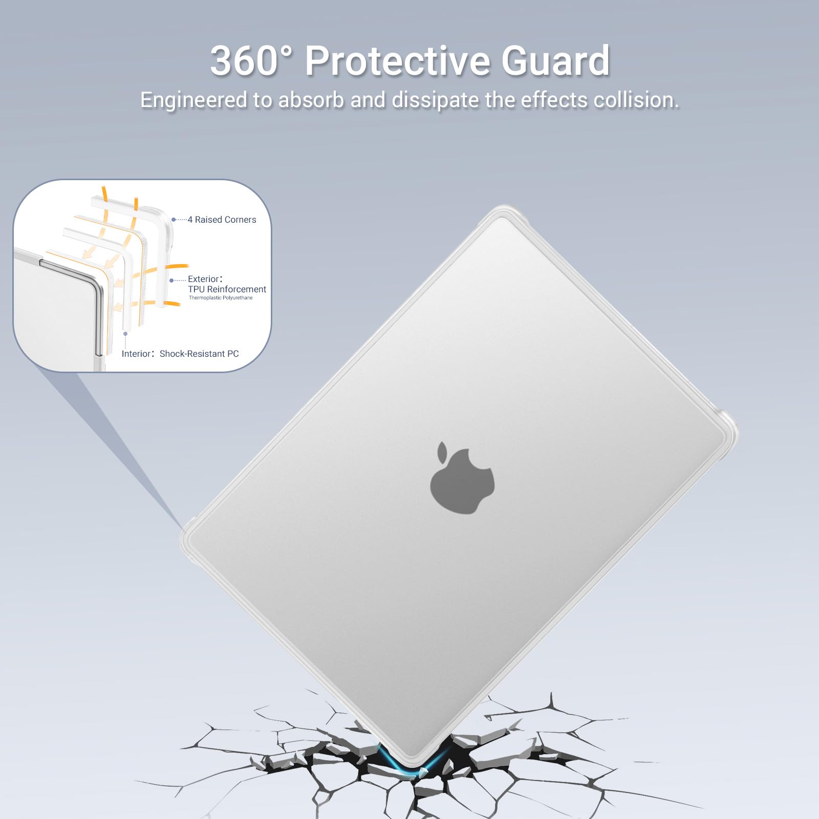 MOSISO Coque Compatible MacBook Air 13 Pouces M5 A3449 M4 A3240 M3 A3113 M2 A2681 2026-2022 Rigide Protection Angles Anti-Fissures TPU Souple Givré