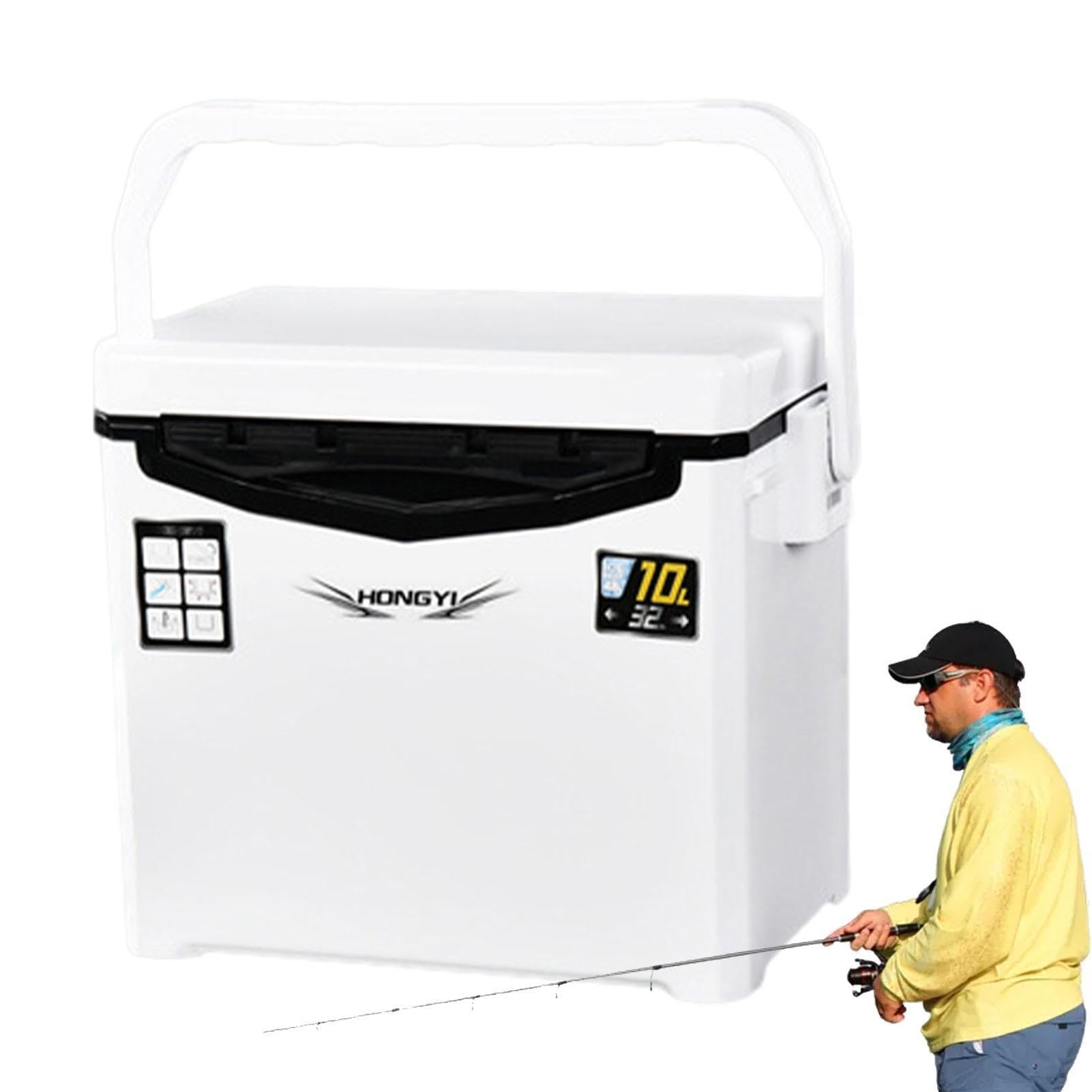 Scatola refrigerante da pesca, contenitore per esche da pesca | refrigeratore da pesca sul ghiaccio, stazione di pesca portatile con esca con capacità di contenere 8 bottiglie, scatola isol