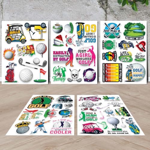 Image of Golf Stickers 50 Pieces Vinyl Waterproof Decal for Laptop Water Bottle Phone Car Window Bike Motorcycle Stakeboard Scrapbook Golfing Sticker Gifts
