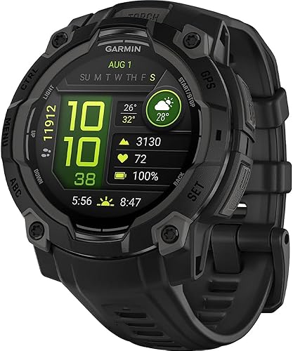 Miniatura 2 de Garmin Instinct - Reloj inteligente GPS para exteriores de 3 a 1.772 in, AMOLED, color negro con banda negra, paquete 010-02936-00 con 2 años