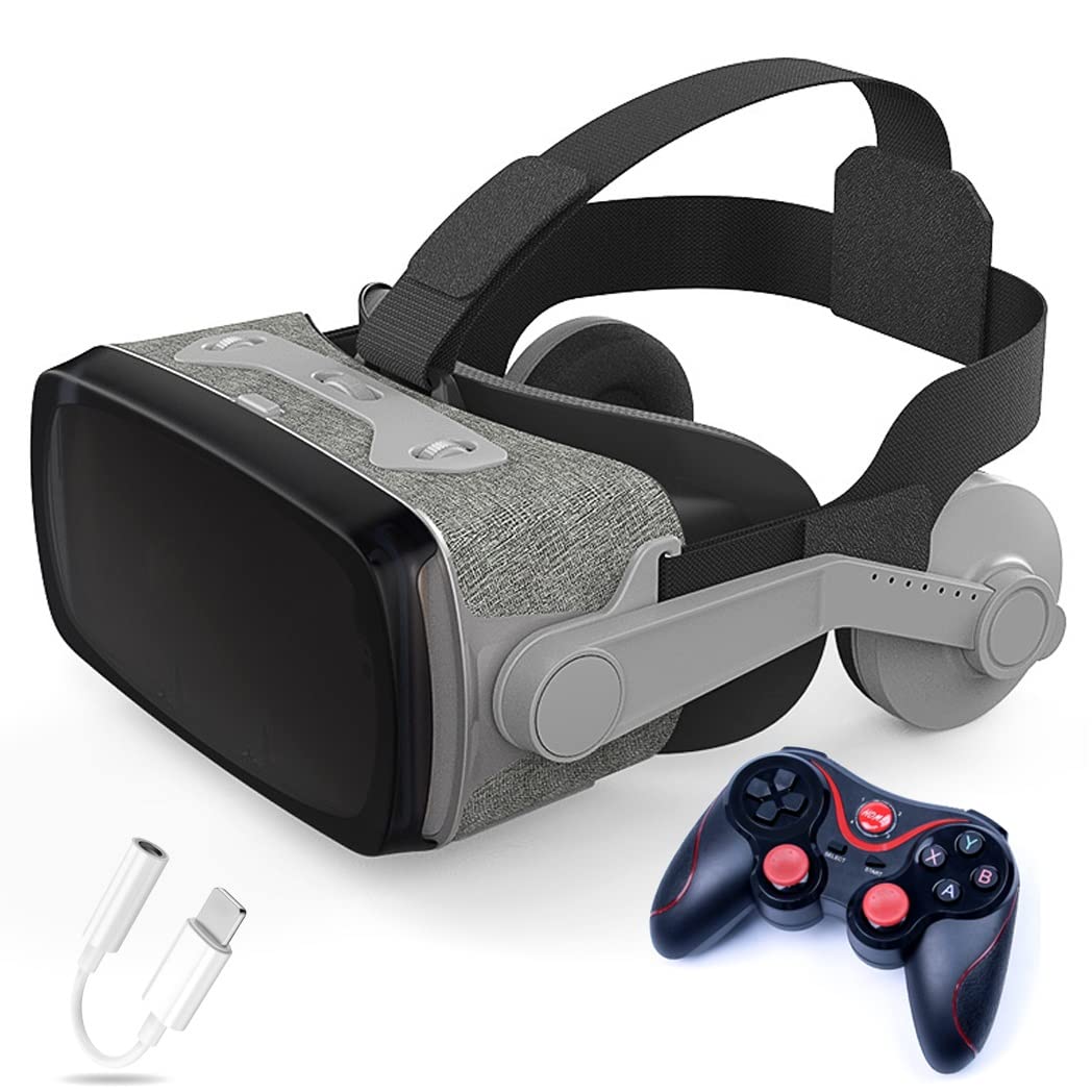 Okulary VR, zestaw słuchawkowy z wirtualnej rzeczywistości, zestawy słuchawkowe VR obsługujące Android i IOS, połączenie Bluetooth do iPhone 13 Pro Max/13 Pro/12/11, do Samsung Galaxy S21, Huawei, Xiaomi