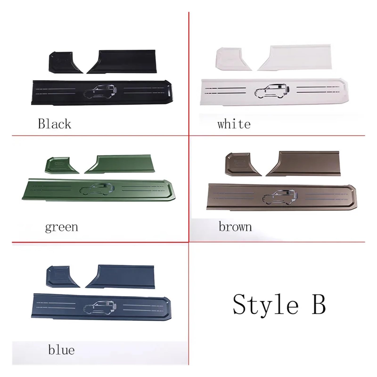 Naklejka dekoracyjna na panel deski rozdzielczej samochodu kompatybilna z Land Rover Defender 90 110 2020-2023 ABS czarny Akcesoria do wnętrza samochodu(Style B-green)