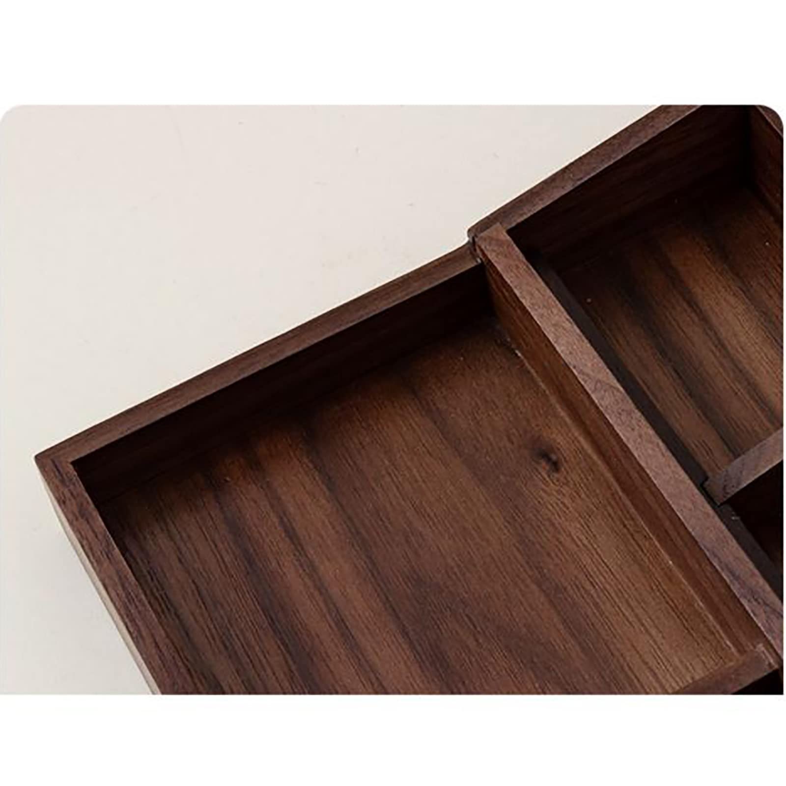 Portalápices de Madera Maciza con Compartimentos para Oficina y Escuela (marrón, Talla única)