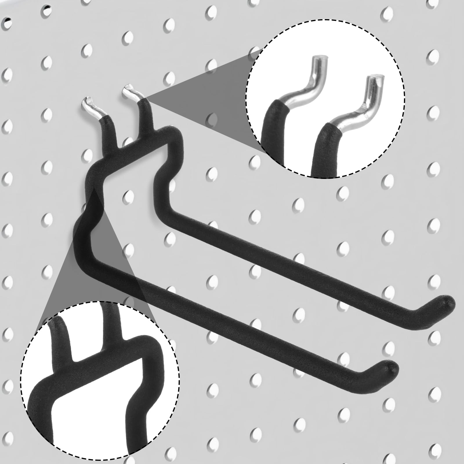 Stecktafel-Haken, robuste Metallhaken für Stecktafeln, für 6,35 mm Stecktafeln, Stecktafel-Werkzeug, Utility-Haken und Aufhänger für Bastelraum, Garage, Werkbank, Büro, 8 Stück